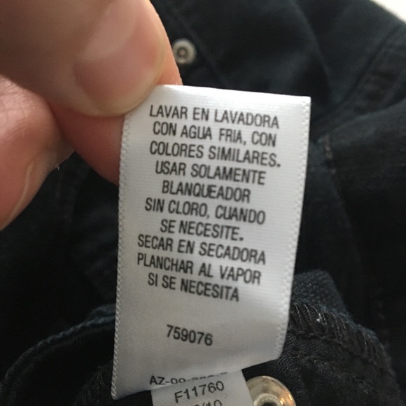 🎁2/$12. ARIZONA JEAN CO 16 1/2 COTTON BLEND 5 POCKET ZIPPER FRONT BLACK JEANS - Picture 8 of 10